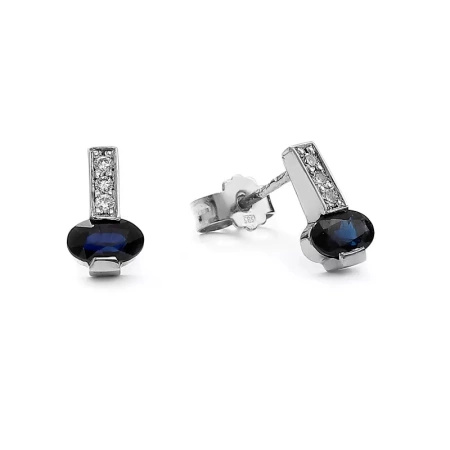 Kolczyki z szafirem i brylantami