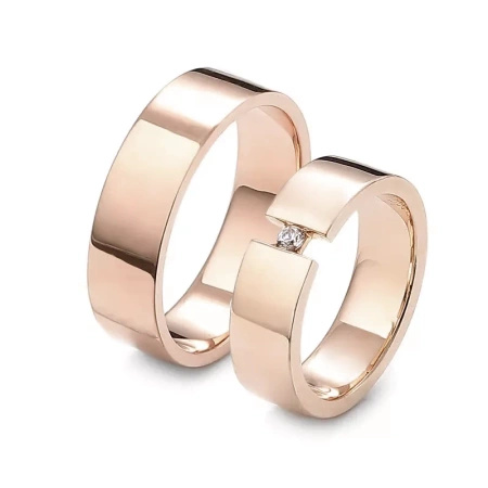 Obrączki ślubne z brylantem 0,05 ct