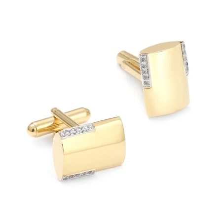 Złote spinki do mankietów z brylantami