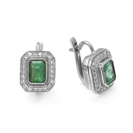 Kolczyki z szmaragdem i brylantami
