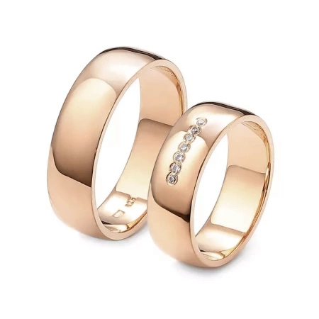 Obrączki ślubne z brylantami 0,06 ct