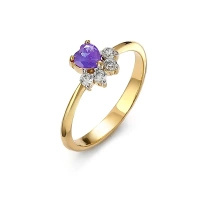 Pierścionek z tanzanitem i brylantami