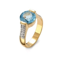 Pierścionek z topazem i brylantami
