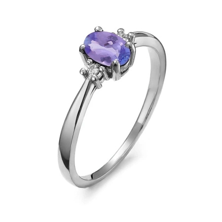 Pierścionek z tanzanitem i brylantami