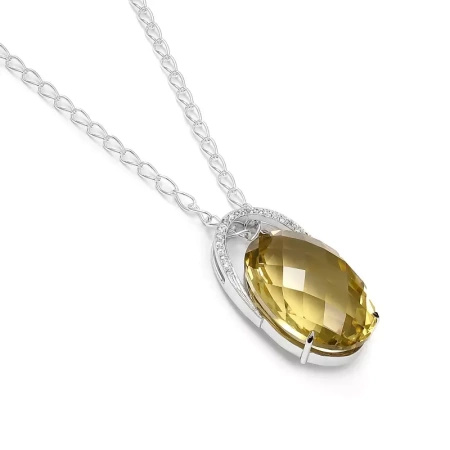 Zawieszka z kwarcem cytrynowym i brylantami