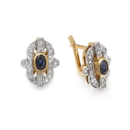 Kolczyki z szafirem i brylantami