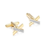 Złote spinki do mankietów z brylantami