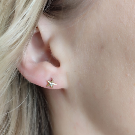 Kolczyki z cyrkoniami- gwiazdka