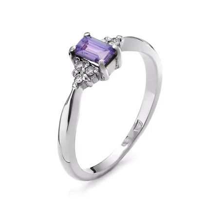 Pierścionek z tanzanitem i brylantami