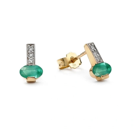 Kolczyki z szmaragdem i brylantami
