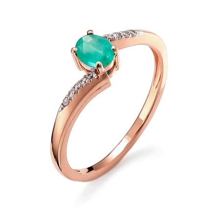 Pierścionek z szmaragdem i brylantami