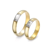 Obrączki ślubne z brylantem 0,02 ct