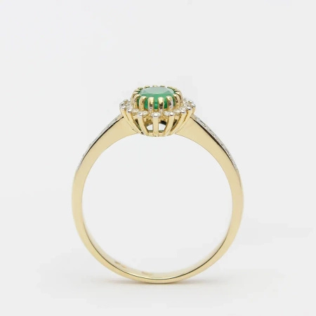 Pierścionek z szmaragdem i brylantami
