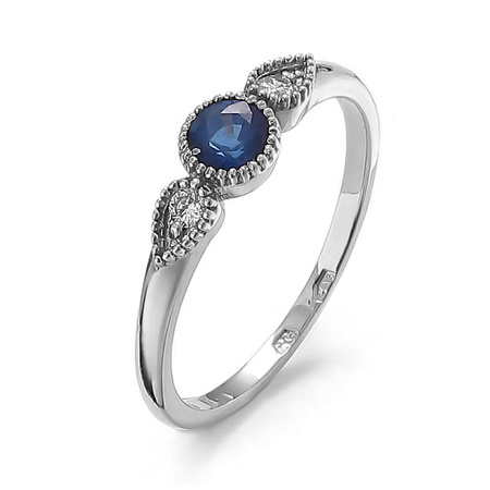 Pierścionek z szafirem i brylantami