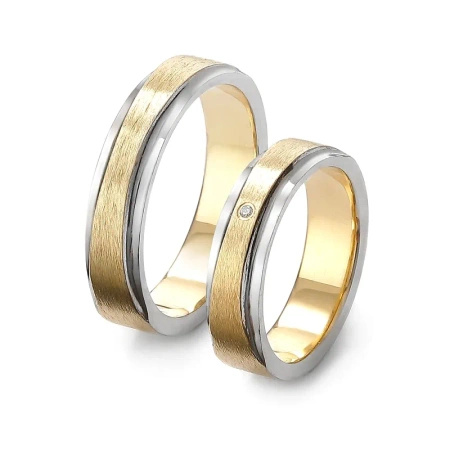 Obrączki ślubne z brylantem 0,01 ct