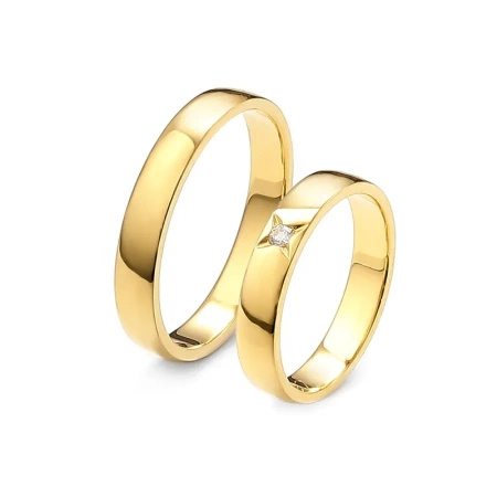Obrączki ślubne z brylantem 0,03 ct