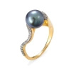 Pierścionek z perłą tahitańską i brylantami