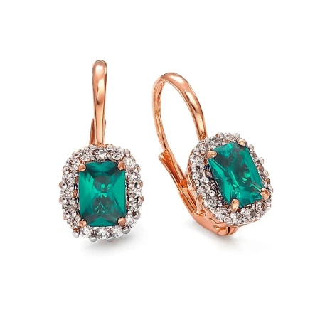 Kolczyki z szmaragdem i brylantami