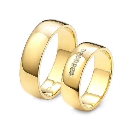 Obrączki ślubne z brylantami 0,06 ct