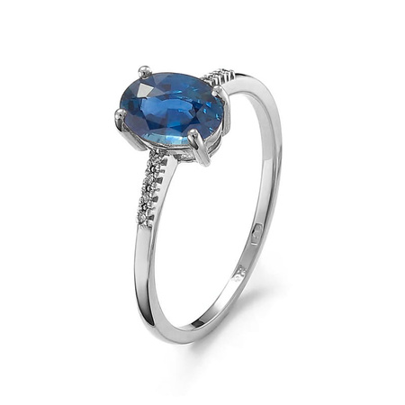 Pierścionek z szafirem i brylantami