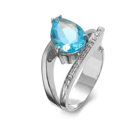 Pierścionek z topazem i brylantami