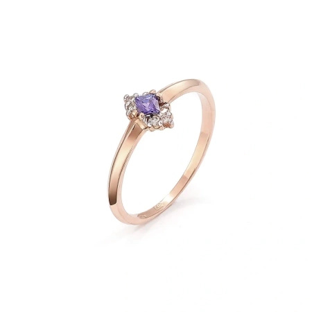 Pierścionek z tanzanitem i brylantami