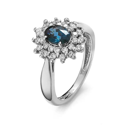 Pierścionek z szafirem i brylantami