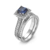 Pierścionek z szafirem i brylantami