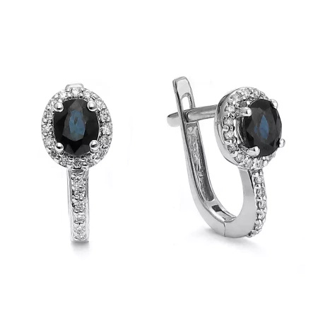 Kolczyki z szafirem i brylantami