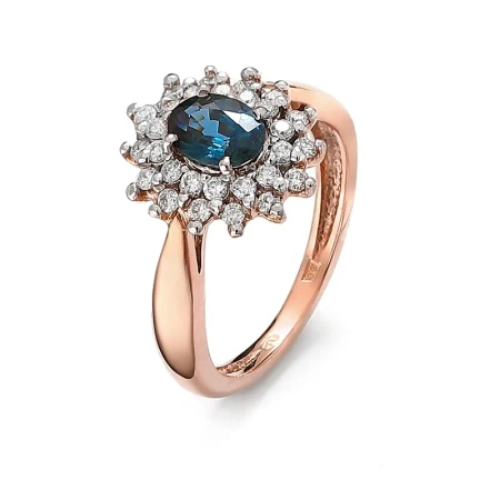 Pierścionek z szafirem i brylantami