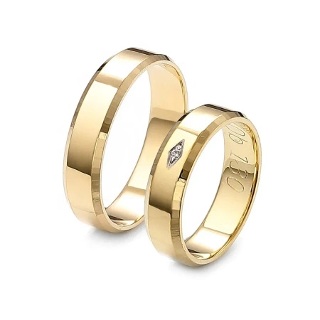 Obrączki ślubne z brylantem 0,01 ct