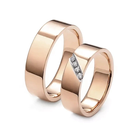 Obrączki ślubne z brylantami 0,06 ct