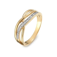 Pierścionek z brylantami 0,10 ct