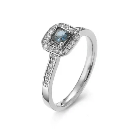 Pierścionek z szafirem i brylantami