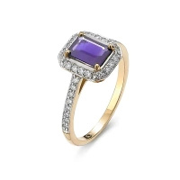 Pierścionek z tanzanitem i brylantami