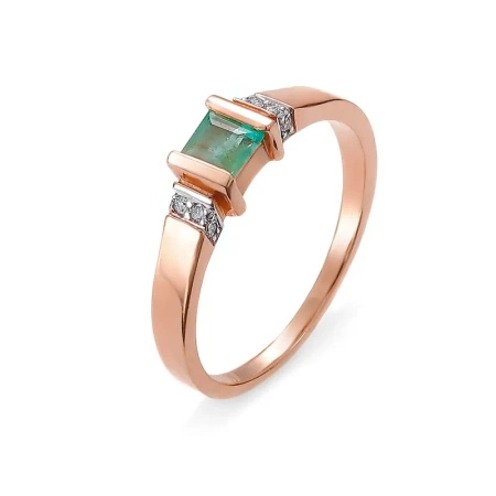 Pierścionek z szmaragdem i brylantami