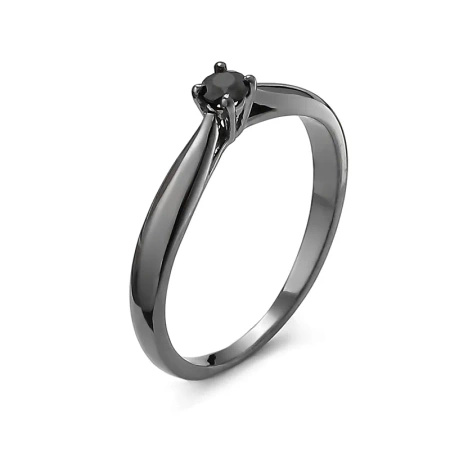 Pierścionek z czarnym brylantem 0,10 ct