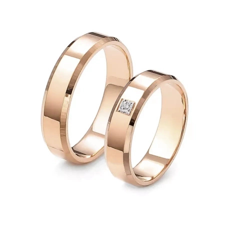 Obrączki ślubne z brylantem 0,01 ct