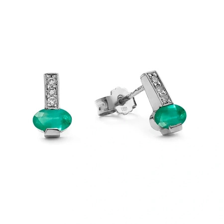 Kolczyki z szmaragdem i brylantami