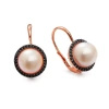 Kolczyki z perłą i czarnymi brylantami