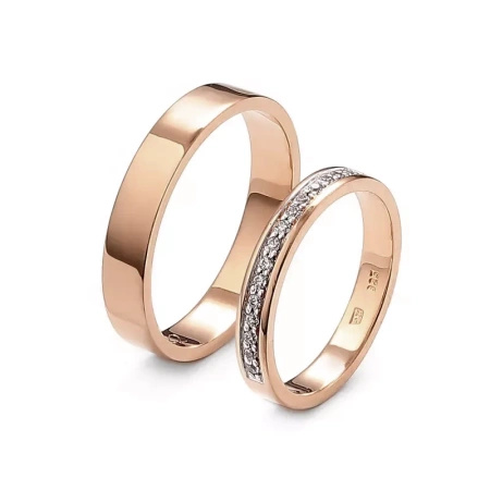 Obrączki ślubne z brylantami 0,14 ct