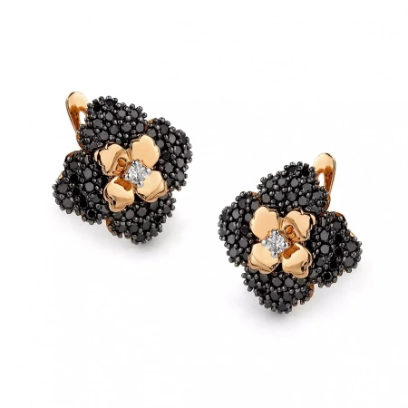 Kolczyki z czarnymi i białymi brylantami