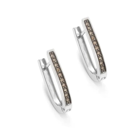 Kolczyki z brylantami koniakowymi