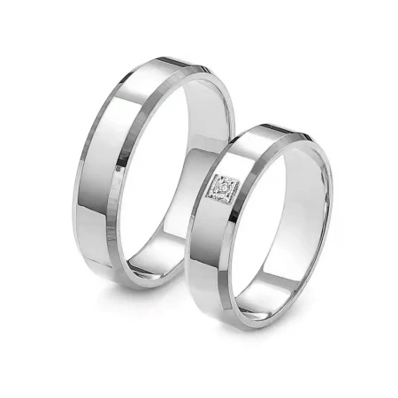 Obrączki ślubne z brylantem 0,01 ct
