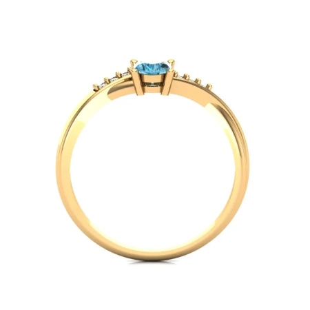 Pierścionek z topazem i brylantami