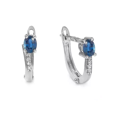 Kolczyki z szafirem i brylantami