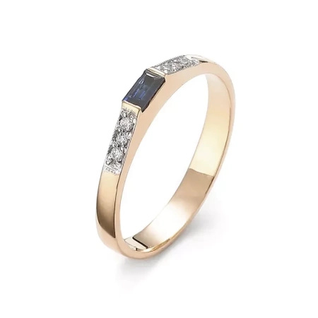 Pierścionek z szafirem i brylantami