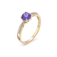 Pierścionek z tanzanitem i brylantami