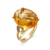 Pierścionek z cytrynem i brylantami