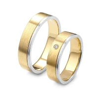 Obrączki ślubne z brylantem 0,02 ct